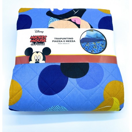 COPRILETTO TRAPUNTATO 1POSTO E MEZZO MICKEY MOUSE G&C