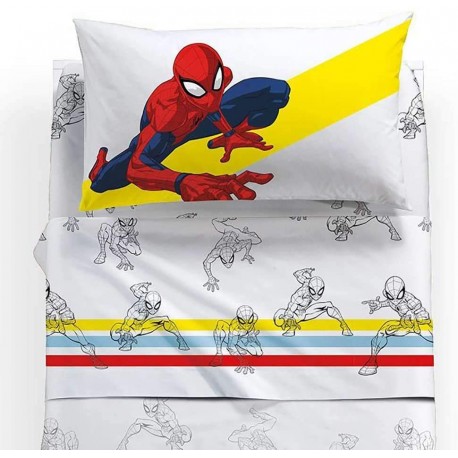 COMPLETO LENZUOLA SPIDERMAN COLORS 1POSTO CALEFFI